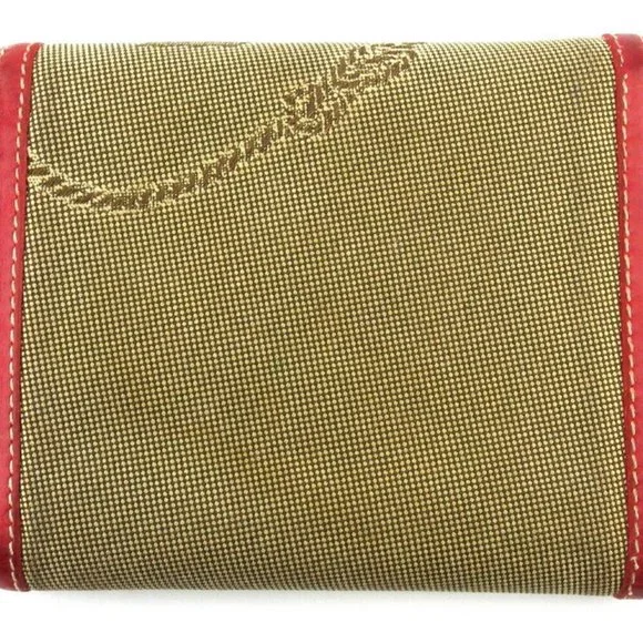 PRADA Three Folded Wallets Logo Jagade Beige Canvas ~ Leather Auth USED T19100